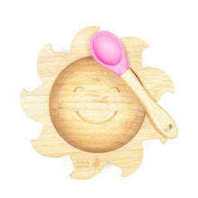Load image into Gallery viewer, Baby Bamboo Sunshine Bowl and Spoon Pink Set
