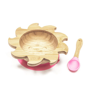 Baby Bamboo Sunshine Bowl and Spoon Set Pink - Refill Mill
