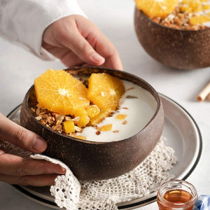 Handmade Coconut Bowl with Wooden Spoon Set - Refill Mill