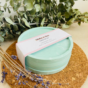 Mint Green Jesmonite Coasters - Refill Mill