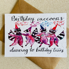 Load image into Gallery viewer, Plantable Card - Birthday Raccoons - Refill Mill
