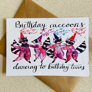 Plantable Card - Birthday Raccoons - Refill Mill
