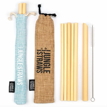 Load image into Gallery viewer, Reusable Organic Bamboo Straws With Travel Pouches - Refill Mill
