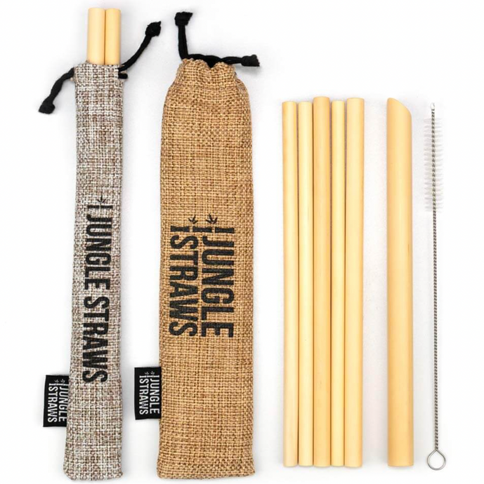Reusable Organic Bamboo Straws With Travel Pouches - Refill Mill