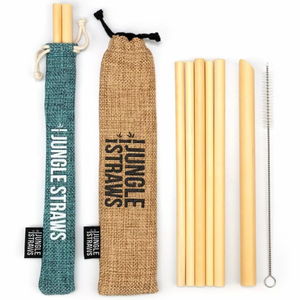 Reusable Organic Bamboo Straws With Travel Pouches - Refill Mill