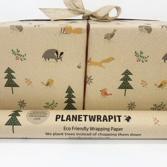 Recycled Wrapping Paper - Christmas Woodland Friends - Refill Mill