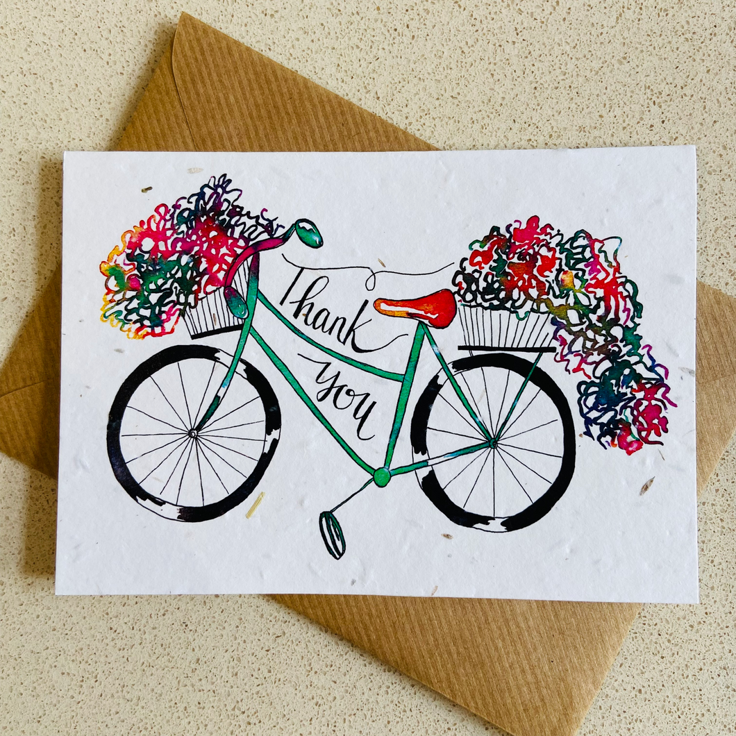 Plantable Card - Thank You Bicycle