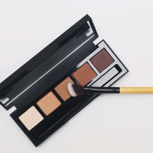 Load image into Gallery viewer, Bamboo Vegan Angled Blending Makeup Brush with makeup palette
