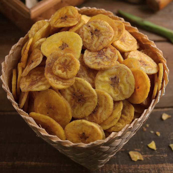 Package free dried banana chips