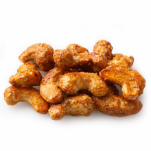Load image into Gallery viewer, Honey coated cashews on white background
