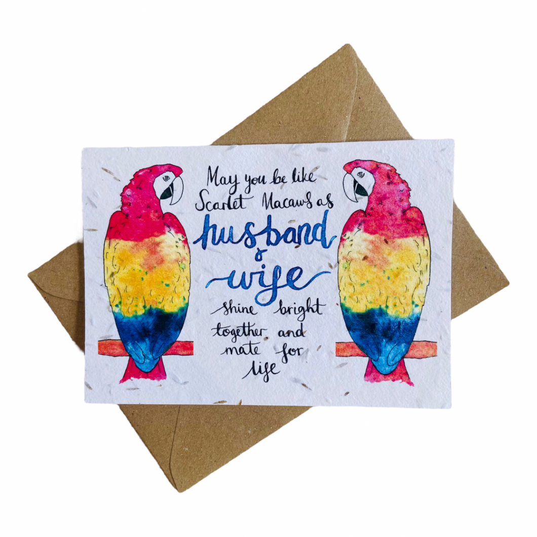 Plantable Card - Scarlet Macaws Mate For Life