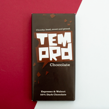 Load image into Gallery viewer, Temprd Chocolate Bar Large - Dark Espression &amp; Walnut Chocolate.
