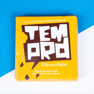 Temprd Chocolate Bar Small - Dark Honeycomb Chocolate.