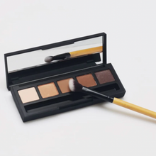 Load image into Gallery viewer, Bamboo Vegan Angled Blending Makeup Brush and makeup palette
