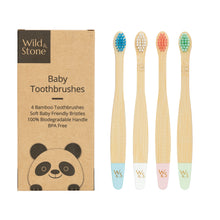 Load image into Gallery viewer, Baby Bamboo Toothbrushes - Pack of 4 - Refill Mill
