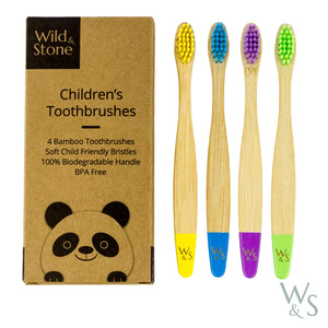 Children’s Bamboo Toothbrushes - Pack of 4 - Refill Mill