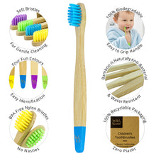 Load image into Gallery viewer, Children’s Bamboo Toothbrushes - Pack of 4 - Refill Mill
