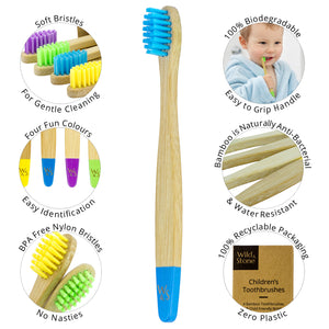 Children’s Bamboo Toothbrushes - Pack of 4 - Refill Mill