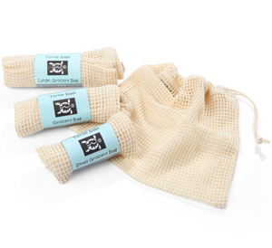 Set of Organic Cotton Mesh Grocery Bags - Refill Mill