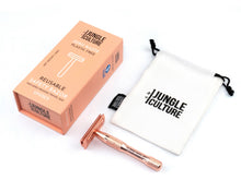 Load image into Gallery viewer, Reusable Safety Razor with Natural Jute Travel Bag - Refill Mill
