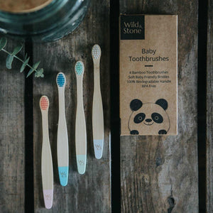 Baby Bamboo Toothbrushes - Pack of 4 - Refill Mill